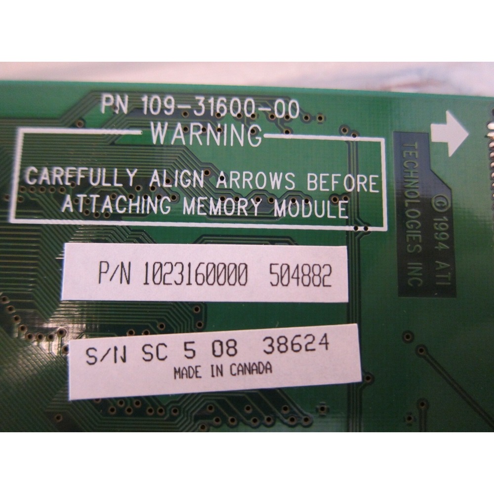 NOS 1994 ATI 2MB VRAM Memory Board Video Storage Upgrade Module 109-31600-00 - Picture 6 of 6